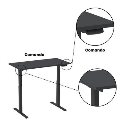 Mesa Elétrica Com Regulagem De Altura 150cm(l) Preto