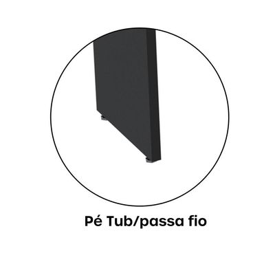 Complemento De Mesa Plataforma Pé Painel 134x60 Pe40 Preto-walnut