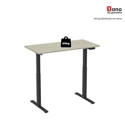 Mesa Elétrica Com Regulagem De Altura 150cm(l) Preto-castanheira Natural