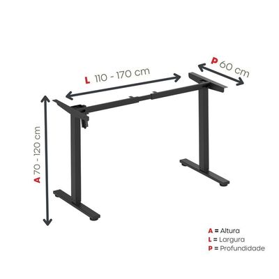 Mesa Elétrica Com Regulagem De Altura 150cm(l) Preto-castanheira Natural