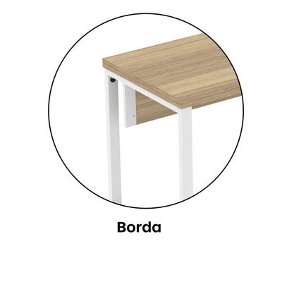 Mesa Escritório 1340x600x750mm M1340pe40tub Noce Naturalle-branco