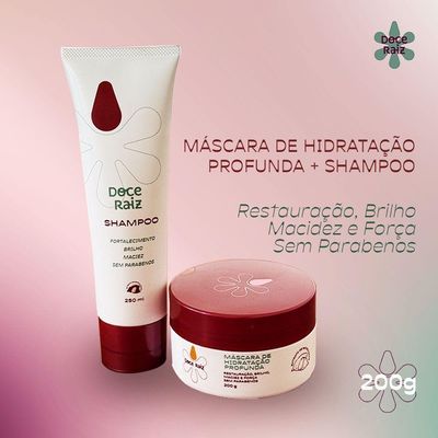 Kit Mascara De Hidartação Mais Shampoo Fortalecimento Doce Raiz De Extrato De Batata Doce