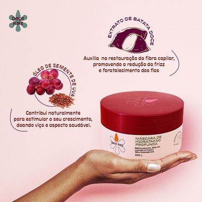 Kit Shampo Doce Raiz 250ml + Mascara De Hidratação Profunda 200g De Extrato De Batata Doce