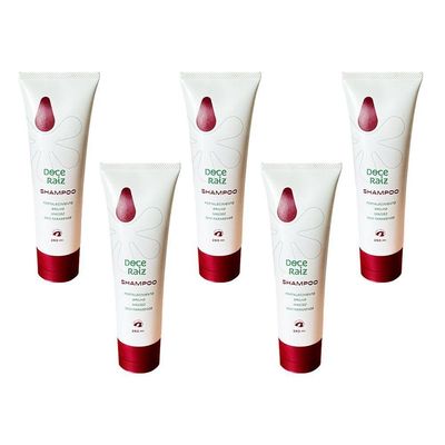 Kit 5 Shampoo Doce Raiz Natural Com Mais Brilho E Maciez 250ml
