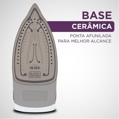 Ferro de Passar a Vapor Base Antiaderente com Spray Black&amp;Decker FX2500 Ceramic Gliss Roxo 1200W lilás,branco / 220