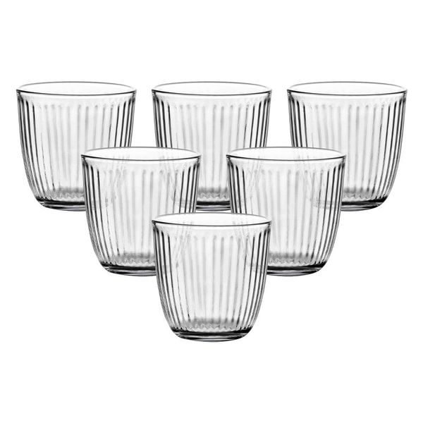 Jogo de Copos Dynasty Óptico em Vidro 300ml 6 Peças