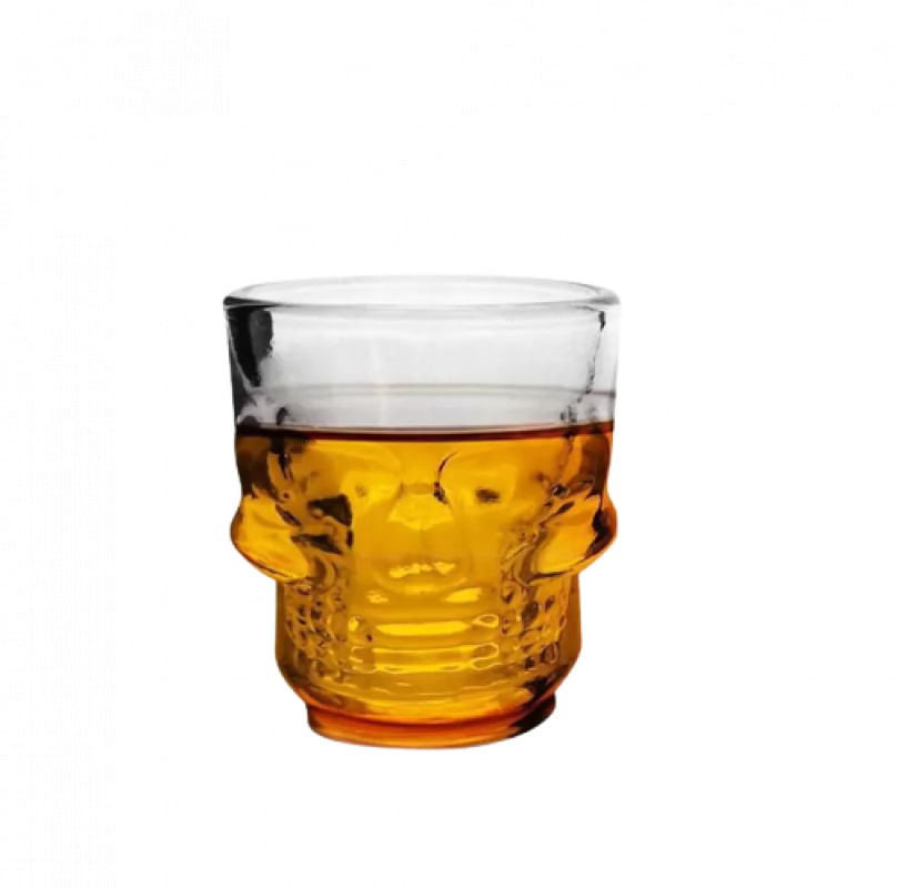 Copo de shot Vitrizi Caveira de vidro 45ml - 6 Unidades