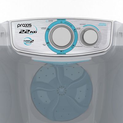 Lavadora de Roupa Semiautomática Inverter 22KG Praxis Branco / 110v