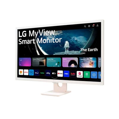 Monitor LG 32 MyView Smart 32SR50F-W com Tela IPS, Full HD, WebOs, Screen Share, HDR10, ThinQ, Air Play 2, Bluetooth, USB e HDMI - Branco