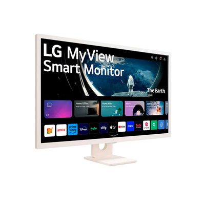 Monitor LG 32 MyView Smart 32SR50F-W com Tela IPS, Full HD, WebOs, Screen Share, HDR10, ThinQ, Air Play 2, Bluetooth, USB e HDMI - Branco