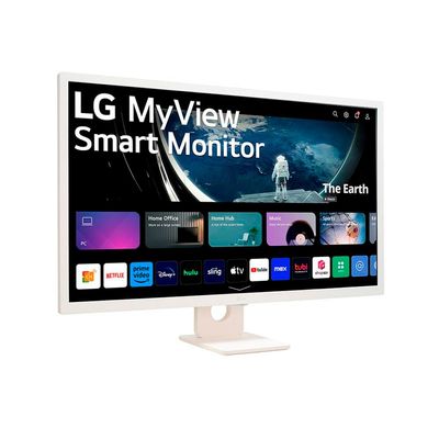Monitor LG 32 MyView Smart 32SR50F-W com Tela IPS, Full HD, WebOs, Screen Share, HDR10, ThinQ, Air Play 2, Bluetooth, USB e HDMI - Branco