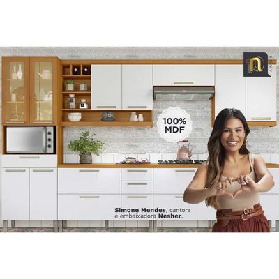 Cozinha Completa Nesher 5 Peças Burguesa C6P56 Freijo/Off White