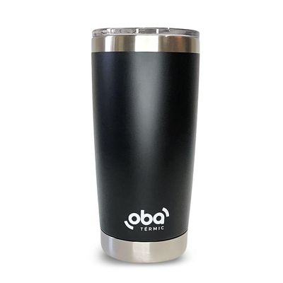 Copo Térmico Preto Com Tampa 591ml Acoplado Um Abridor De Garrafas