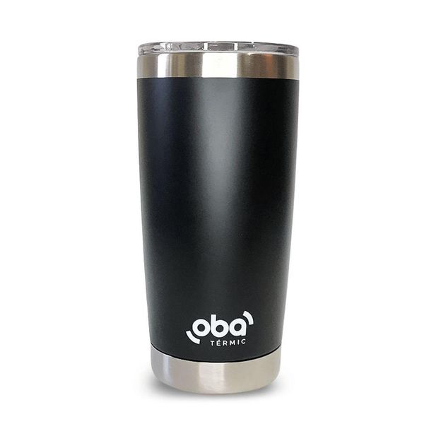 Copo Térmico Preto Com Tampa 591ml Acoplado Um Abridor De Garrafas