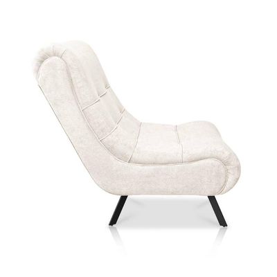 Poltrona Com Pés Em Ferro Tecido Bouclé Vancouver – Lucadi Off White