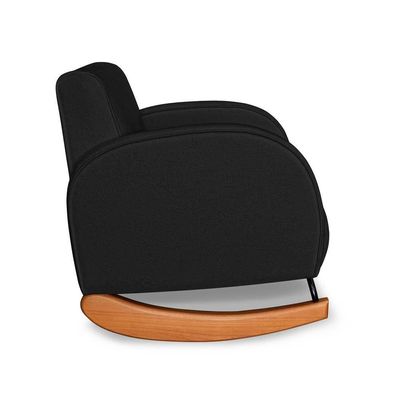 Poltrona Com Base Balanço Em Tecido Bouclé Cindy – Lucadi Preto