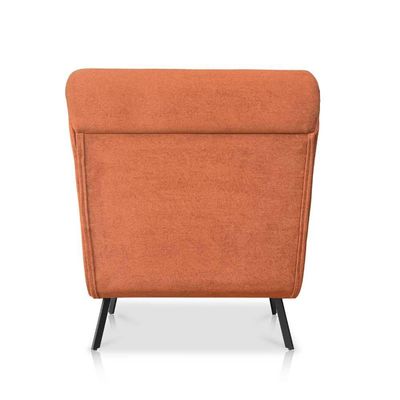 Conjunto Poltrona + Puff Com Pés De Ferro Em Tecido Bouclé Vancouver – Lucadi Terracota
