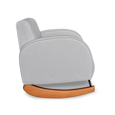 Poltrona Com Base Balanço Em Tecido Bouclé Cindy – Lucadi Cinza