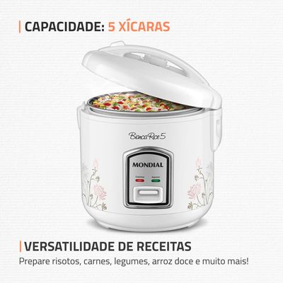 Panela Elétrica de Arroz Mondial Bianca Rice NPE-05 5 Xícaras - Branca Branco / 110