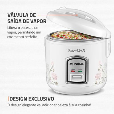Panela Elétrica de Arroz Mondial Bianca Rice NPE-05 5 Xícaras - Branca Branco / 110