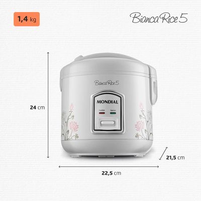 Panela Elétrica de Arroz Mondial Bianca Rice NPE-05 5 Xícaras - Branca Branco / 110