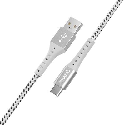 Cabo USB-C ESC05WT em Nylon Trançado Geonav – 1,2 metro