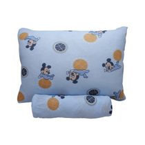 Jogo de Lençol KazzaVip Baby Malha 100% Algodão Berço Americano Estampado Com Elastico 2 Peças Mickey Travesso Azu