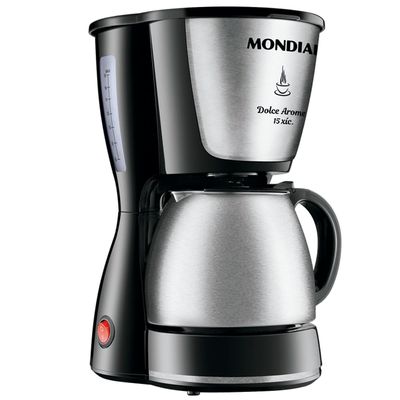 Cafeteira Elétrica Mondial Dolce Arome Thermo Inox C-34 15 Xícaras – Preta/Inox Preto,Inox / 220