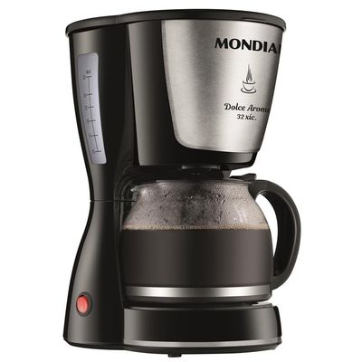 Cafeteira Elétrica Mondial Dolce Arome Inox C-32I 32 Xícaras - Preta Inox,Preto / 110