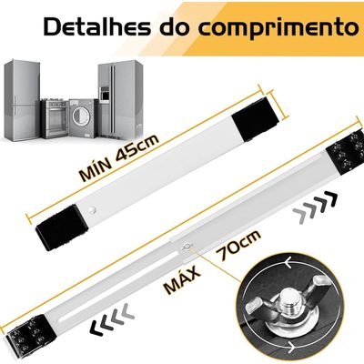 Suporte De Geladeira Fogão Máquina De Lavar Base Carrinho Q-2601