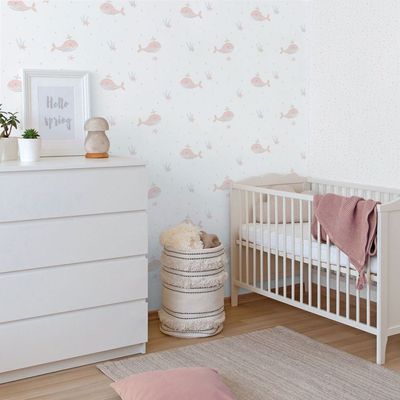 Papel de Parede Enzo Baleia Rosa 281-1