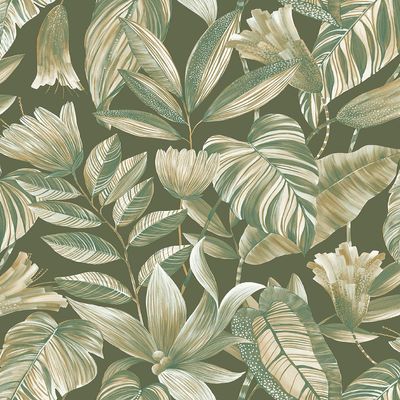 Papel de Parede Belize Folhagem Verde BZ3106