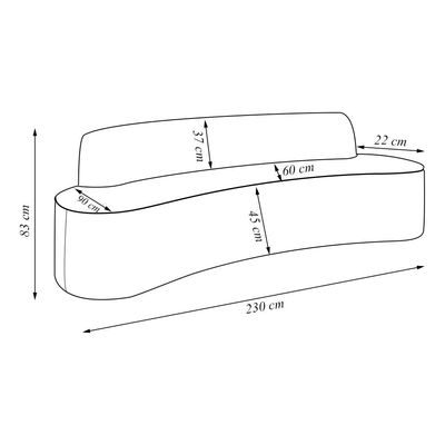 Sofá Decorativo 4 Lugares 230cm Bélgica Curvo Linho Bege G15 - Gran Belo