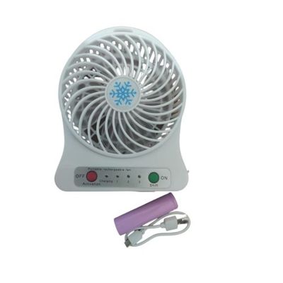 Mini-Ventilador De Mesa Usb Bateria Recarregavel BRANCO
