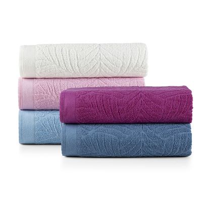 Toalha de Rosto Native Fio Penteado Jacquard Folhas 01 Peça 100% Algodão - Oceano