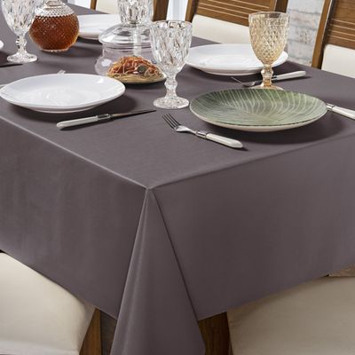 Toalha de Mesa 8 Lugares Térmica Impermeável 1,40 m x 2,50 m 100% Policloreto de Vinila - Marrom