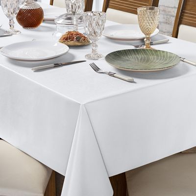 Toalha de Mesa 4 Lugares Térmica Impermeável 1,40 m x 1,40 m 100% Policloreto de Vinila - Branca