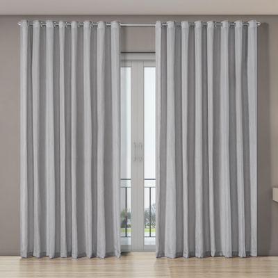 Cortina Voil Gaze de Linho 4,00m x 2,70m 100% Poliéster - Cinza