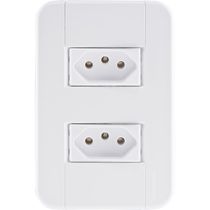 Conjunto 4x2 com 2 Tomadas 2P+T 20 A 250 V Tramontina Tablet  Branco