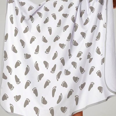 Toalha de Banho Baby Tecebem com Capuz Estampada Mia 70cmx90cm Branco
