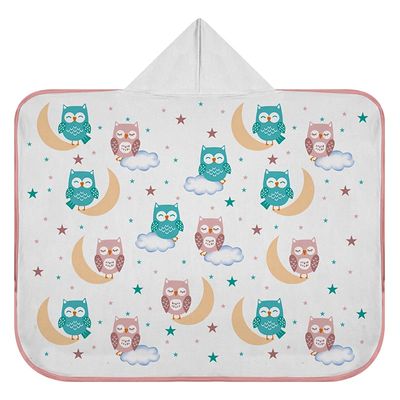Toalha de Banho Baby Tecebem com Capuz Estampada Isa 70cmx90cm Branco