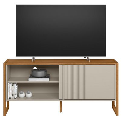 Rack Para Sala de Estar TV 55 Pol 141cm Golden L05 Nature Off White - Lyam Decor