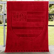 Toalha de Banho Buettner Jacquard Veludo Futebol Flamengo 70cmx140m Scarlet