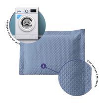Porta Travesseiro Avulso 70cm x 50cm 1 Peça Prime Ultrassônico 100% Poliéster - Azul Bebê