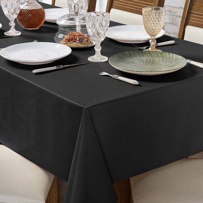 Toalha de Mesa 8 Lugares Térmica Impermeável 1,40 m x 2,50 m 100% Policloreto de Vinila - Preto