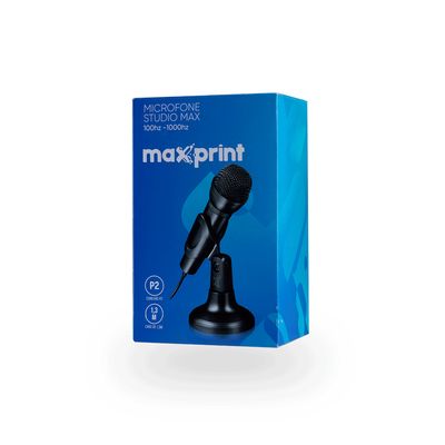 Microfone de Mesa Studio Max Black P2 3.5 mm - Maxprint