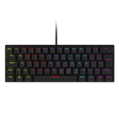 Teclado Mecânico 60% Vinik Anihi BLACK - SWITCH Blue - LED Rainbow - Anihibkbl