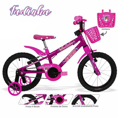 Bicicleta ARO16 MTB Fadinha Cairu - 311652  Rosa