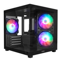 Gabinete Gamer Vinik G-CUBE Preto Vidro Temperado C/ 3 FANS - GGGCVBK