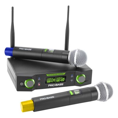 Microfone UHF Duplo UF224